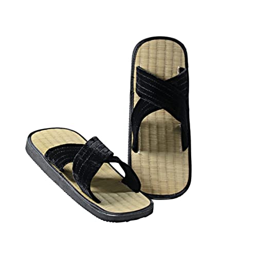 Kwon Zoris, pantofola in paglia di riso modello asiatico, 60010, Nero , 42/44