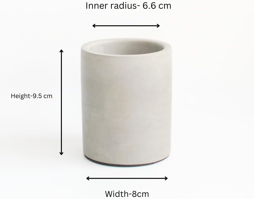 Dwell dapper Concrete Made Toothbrush Holder Hand Crafted Multi-Purpose Pen Holder, Remote Holder (Grey)