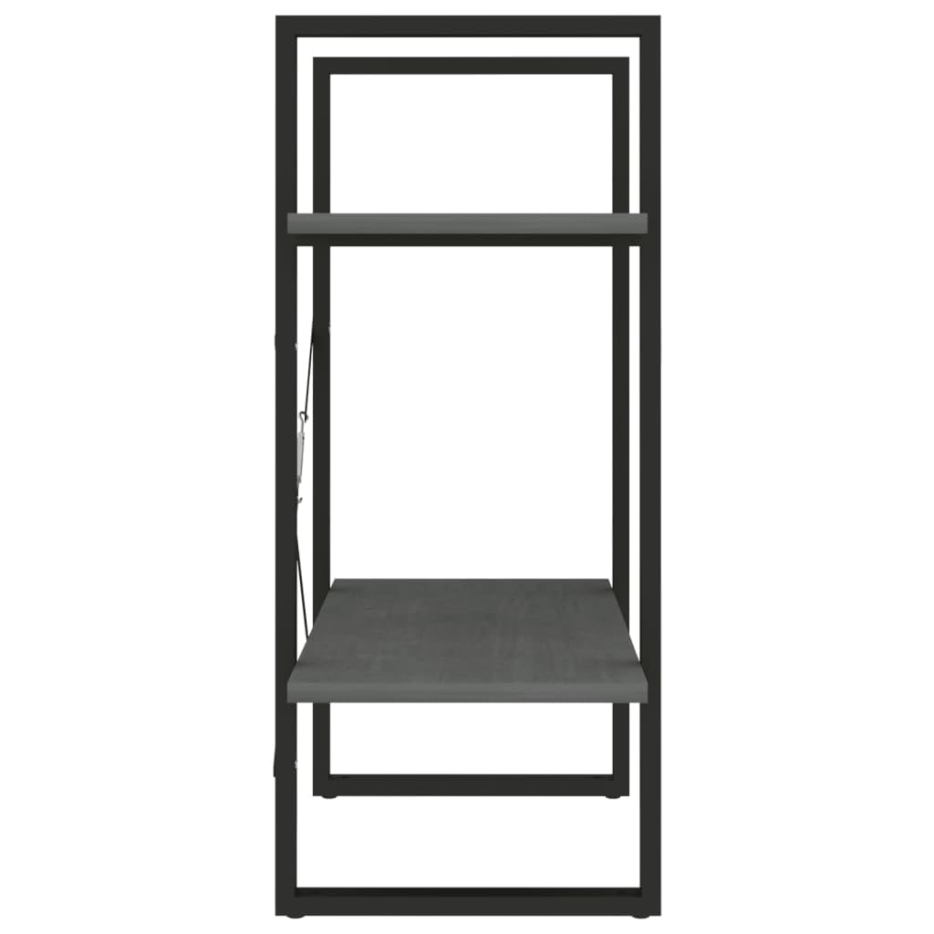 Générique Biblioteka 2 poziomy szare 60x30x70 cm lite drewno sosnowe | Przemysłowe, dekoracyjne półki, przechowywanie książek czasopism, łatwe czyszczenie