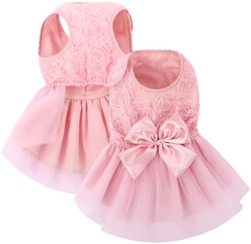 ASENKU Dog Dress Pet Wedding Dress Puppy Birthday Party Outfit, P...