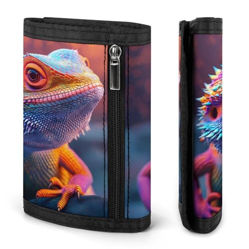 Bearded Dragon Lizard Reptile Trifold Wallet Slim Credit Card Holder Minimalist Front Pocket Money Clip for Women Men3