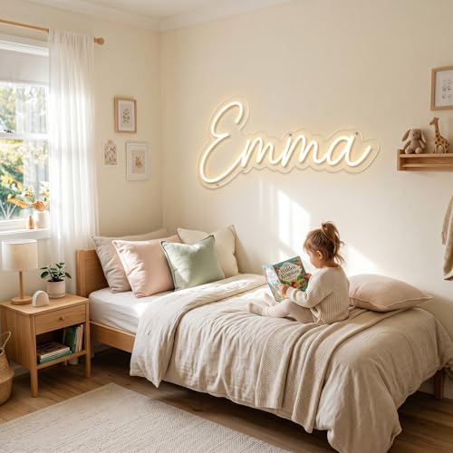 Image of Custom Neon Name Sign- Aesthetic Peronalized LED Name Sign for Bedroom Wall Decor, Name Light Up Sign for Wall for Nursery, Wedding Decor - 24-Hr Design Preview