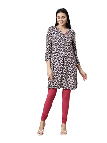 Image of GO COLORS Soft Cotton Stretch Churidar for Women | Breathable, Mid Rise, Full Length, Rusty Rose