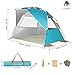G4Free Easy Set up Beach Tent Deluxe XL, Portable Beach Shade 4 Person Pop up Sun Shelter UPF 50+ UV Protection Large Family Size(Lake-Blue)