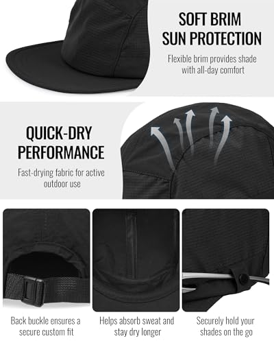 Image of CLAPE Snapback 5 Panel Hat for Men Flat Bill Funny Trucker Hats Running
