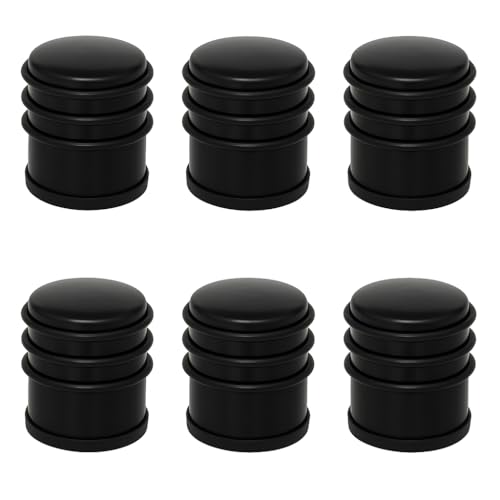 Stop-portes solides métal noir lot de 6 finition moderne - 2