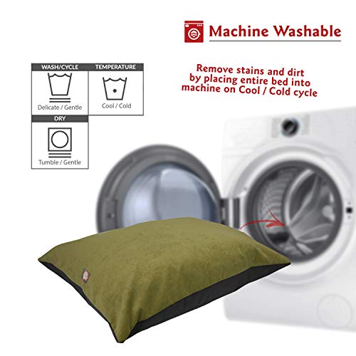 Image of Majestic Pet Rectangle Medium Dog Bed - Washable Non Slip Comfy Crate Kennel Bed - Super Value Pillow - Medium Breed 35 x 28 Inch - Villa Fern