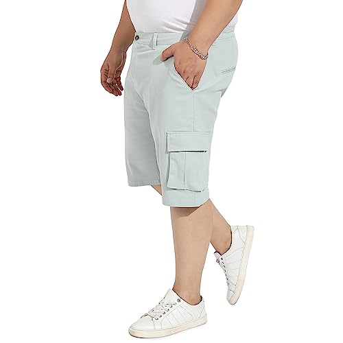 Image of Instafab Plus Men's Cargo Shorts for Casual Wear | 6 Pockets | Plus Size Fit | Button Closure | Cotton Poly Cargo Shorts Crafted with Comfort Fit for Everyday Wear