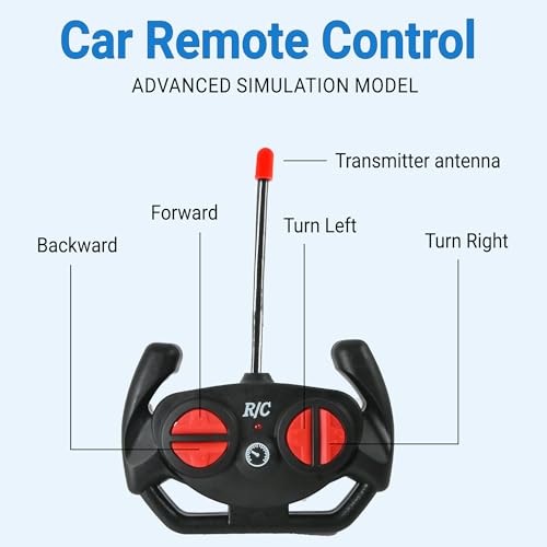 Image of Zila products Toy Remote Control Rechargeable Sports Car for Kid with Led Lights, High Speed yellow color Rc Car, Big Size Toy for 3-10 Years Old Kids, USB Charging battery,m 1:16 Scale racing car.