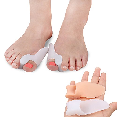 PBFONE 2 pares de dedos de gel de silicona para los pies, separador de dedos de los dedos, protector de pulgar, ajustador de juanetes, Hallux Valgus Guard Feet Care