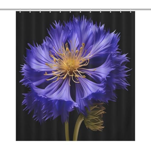 Rideau de douche fleur rideau de bain imperm&eacute;able polyester 168x183cm