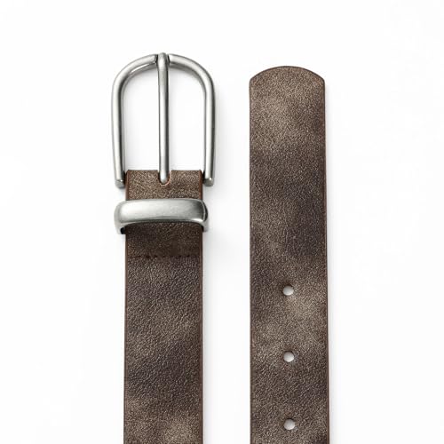 Brown Belt for Women with Silver Buckle Vintage Dark Brown Studded Belt for Pants Dresses Casual & Formal Wear3