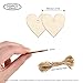 Imagen de 100 x Corazones de Madera 40 mm Adornos Corazon sin Acabad con Agujero con 10m Cordel Natural para Manualidades Artesanías DIY de Boda Elaboración de Tarjeta de Día de San Valentín