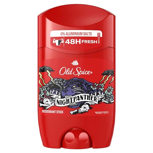 Old Spice Night Panther Deodorant Stick For Men 50 ml 48H Fresh 0% Aluminium Salts Anti-White Marks and Yellow Stains