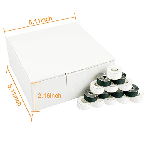 Image of New brothread 144pcs (96White + 48Black) 60S /2(90WT) Prewound Bobbin Thread Plastic Size A SA156 for Embroidery and Sewing Machine Cottonized Soft Feel Polyester Thread Sewing Thread
