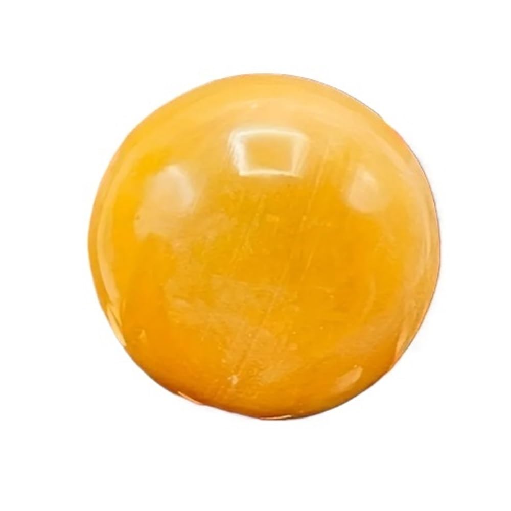 Adornos de esferas de circonita cúbica amarilla de cera de abejas pulida con cristal natural | Decoración de bolas de cristal amarillo pulidas a mano(7-8cm)