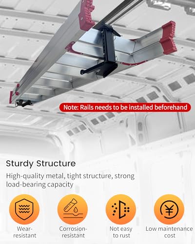image for CGENWDCH Van Interior Sliding Ladder Holder for Van & Truck Cap (Requi