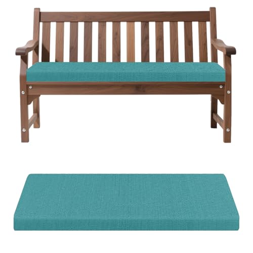 Coussin de banc bleu clair en lin 100x40 cm avec épaisseur 5 cm