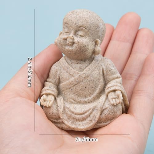 Estatuas Mini Buda Sonriente Maitreya 2 Piezas miniatura 3