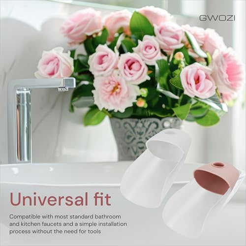 Image of Faucet Extender for Toddlers - Plastic Sink Extender for Toddlers - Sink Spout Toddler Sink Extender for Bathroom, Kitchen - Splash-Proof Toddler Faucet Extender for Hand Washing, 2 Pcs