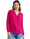 Street One Bluse Style Bamika mit geschlitztem Rundhalsausschnitt und halber Knopfleiste