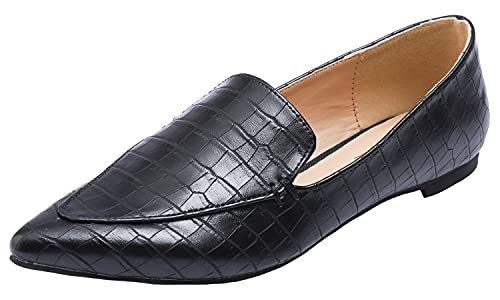 Image of FEVERSOLE Women's Loafer Flat Pointed Fashion Slip On Comfort Driving Office Shoes