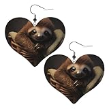 Pendientes de piel con diseño de perezoso para bebé, elegantes y hermosos, ligeros, colgantes para mujeres y niñas, talla única, Cuero