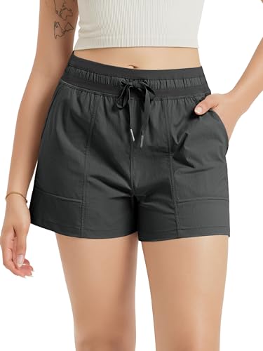 ODODOS Women's Athletic Shorts 3.5'' High Waisted Lightweight Ripstop Quick Dry Workout Running Casual Shorts with Pockets