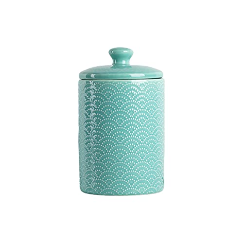 Image of 10 Strawberry Street Embossed Ceramic Kitchen Canister Set, Set of 3, Tide Blue