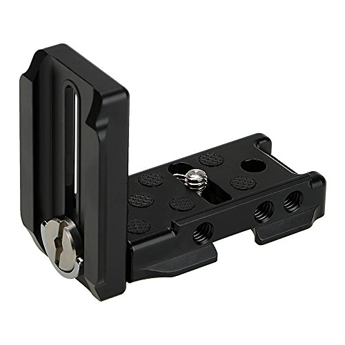 Exxy Omni Jr. Universal L-Bracket for Most Smaller Mirrorless Interchangeable Lens Cameras (MILC) from Fotodiox Pro - All Metal Black Camera Hand Grip for Acra Swiss or Arca Swiss-Type Quick Releases