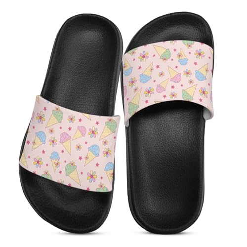 Image of Boy & Girls Slide Sandals Kids Shower Shoes Non Slip Summer Slippers Beach Sandals