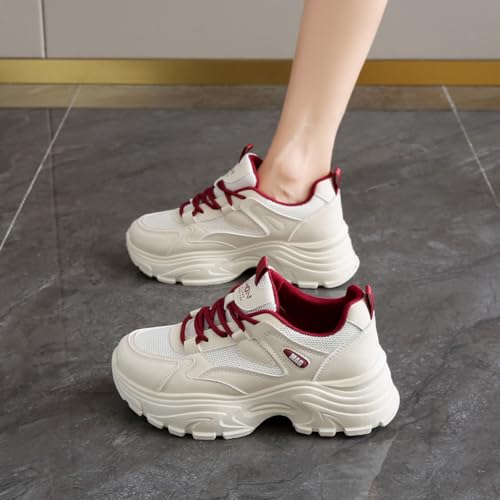 Women's Breathable Sneakers, Mesh Lightweight, Easy - Walk Casual Sport Strap Athletic Running Shoes with Platform Sole for Height Increase4
