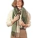 Baynetin Damen Winter Senior Plaid Kaschmir Schal,Kariert Pashmina Übergroßer Herbstschal Stolen,Tartan Schultertuch Mit Quasten,Karomuster Warmer Oversized Fransen Poncho (Grün)