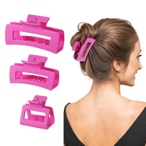 Shinowa Hair Claw Clips, 3 Pieces Leopard Print Claw Clip
