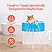 Happybuy Portable Dog Bathtub, Elevated & Foldable Space-Saving Pet Shower Station with Quick Drainage, Bathing Tub for Washing & Grooming Small and Medium Size Dogs and Cats, Light Blue