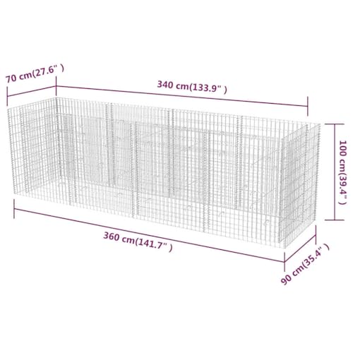 Lit surélevé à gabion stable et durable avec sa grille soudée
