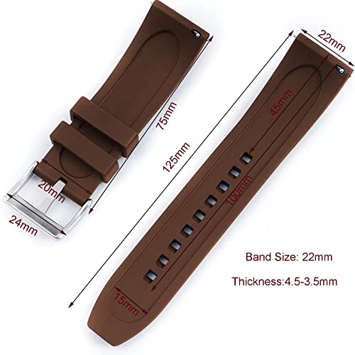 Image of Watch Band Quick Release Fluororubber 19mm 20mm 21mm 22mm Soft Durable Universal FKM Rubber Replacement Band Strap for Men Women