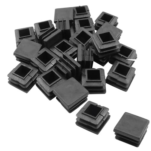 Image of Zorfeter 30 Pcs 3 /4 Inch Square Black Plastic Plugs, Fit for 3 /4 Inch Square Metal Tube, Tubing End Caps for Fence and Chair Legs
