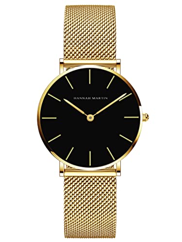HANNAH MARTIN Reloj de Cuarzo para Mujer Banda Malla Acero Inoxidable Ultra Delgado HANNAH MARTIN Reloj de Cuarzo para Mujer Banda Malla Acero Inoxidable Ultra Delgado