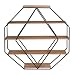Kate and Laurel Lintz Wood Octagon Floating Wall Shelves, Rustic Brown/Black