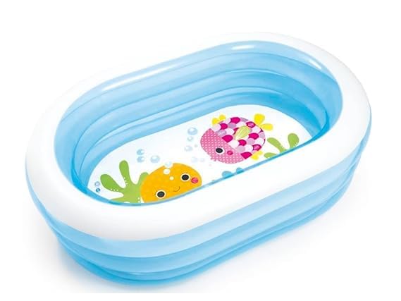 VSVERUS LITTLE COLLECTIONS Big Size Inflatable 3 Rings Baby Bath Tub Swimming Pool Play Centre Toy for Kids - 64x42x18 inches