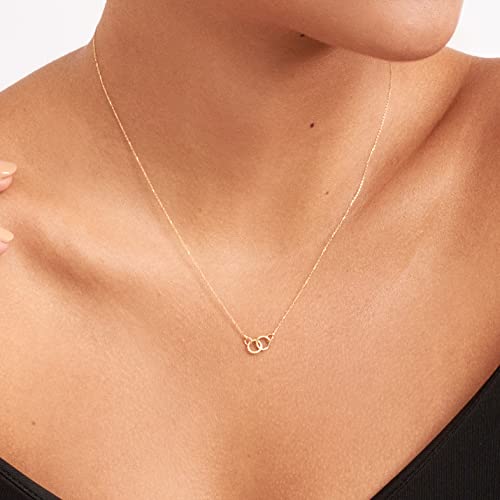 Gelin Interlocking Circle Necklace in 14K or10K Solid Gold | Real Gold Necklace for Women3