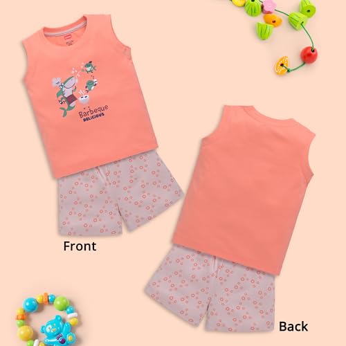 Image of LuvLap Baby Boys Regular Fit 100% Cotton Sleeveless Boys T-Shirt & Shorts Set Pack of 3