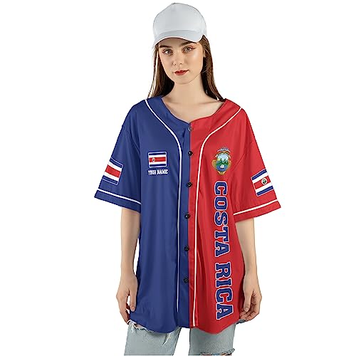 Camiseta personalizada de béisbol Costa Rica, camiseta de béisbol costarricense para hombres y mujeres, camiseta con bandera de Costa Rica miniatura 5