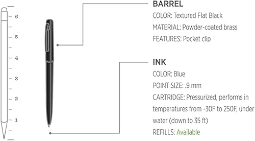 Miniatura 8 de Rite in the Rain pluma retráctil de metal de tinta negra para todo tiempo (n. 97)