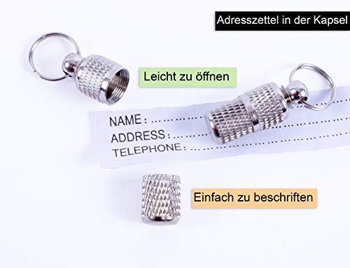 Aribari 2 x Adressanhänger geriffelt für Hunde und Katzen, Halsbandanhänger, Namensschild auch für kleine Tiere geeignet, Anhänger zur Tierkennzeichnung, aus Metall und wasserdicht