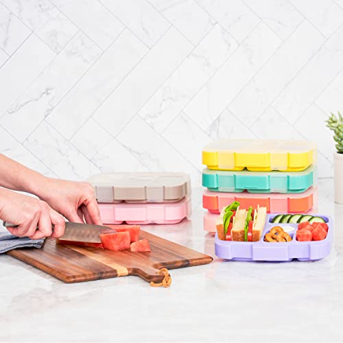 Bentgo® Kids Tray with Transparent Cover - Reusable, BPA-Free, 5-Compartment Meal Prep Container with Built-In Portion Control for Healthy, At-Home Meals & On-the-Go Lunches (Seafoam) - Image 3