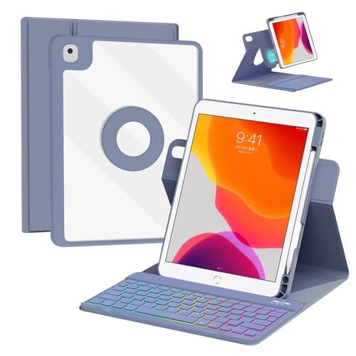 VOWUBO iPad L[{[hP[X Air 3APro 10.5C`(2017N)pA@̎O\ȉ]P[X iPad 9/8/7p 10.2C`Jo[ L[{[hCXobNCgt yz_[ p