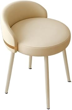 Rotating Makeup Chair, 21 Tall Modern Bedroom Round Stool for Elegant and Practical, High Elastic Comfortable Dressing Table Stool Color White
