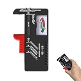 Universal Battery Level Tester, No Batteries Required, Tests AAA, AA, C, D, 9V and 1.5V Button Cell Batteries
